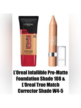 L’Oreal Infallible Pro-Matte Foundation & L’Oreal True Match Corrector